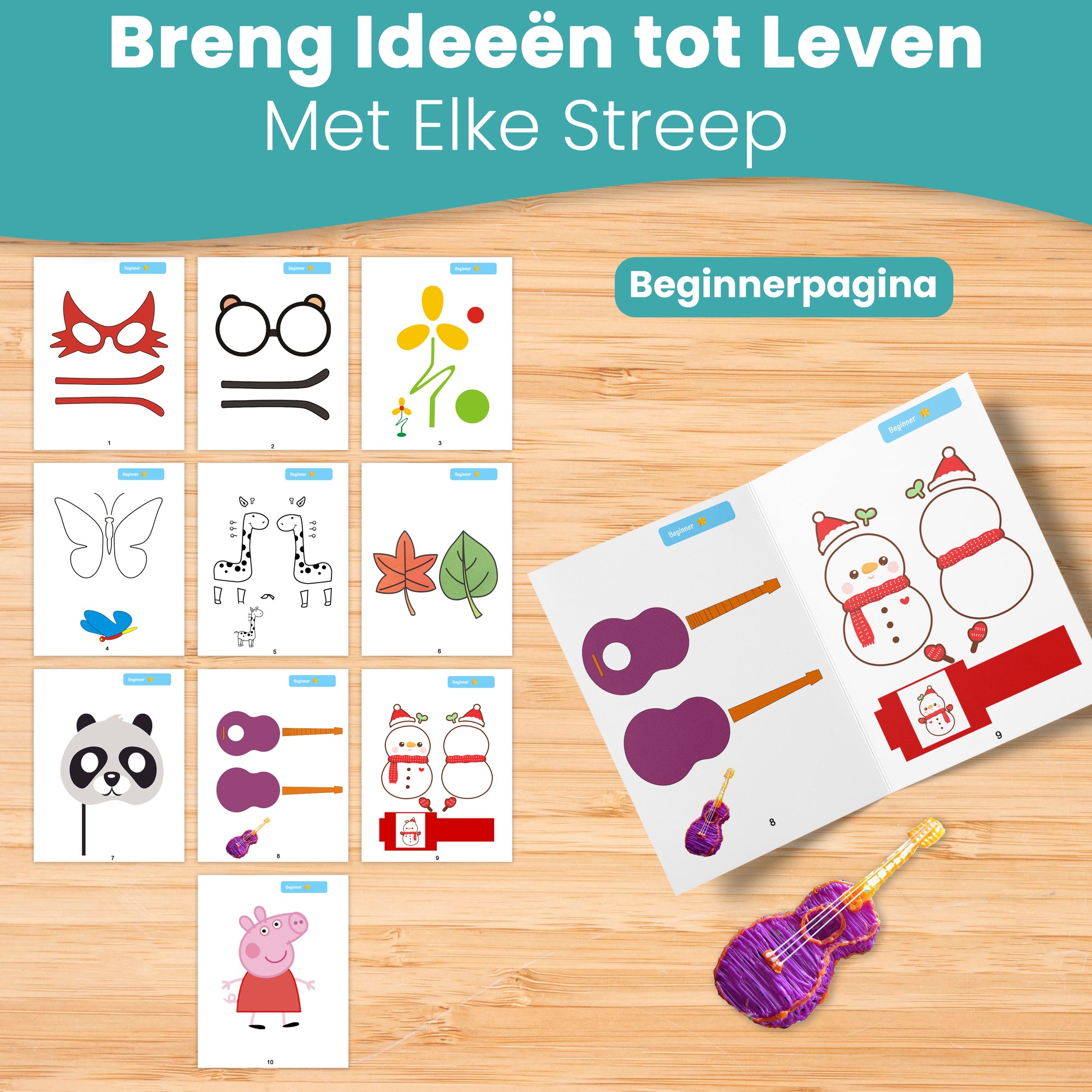 Kniha pro kreslení 3D perem XXL - 40 šablon