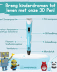 3D Pen Starterspakket - 100M Filament - 10 Kleuren - Blauw