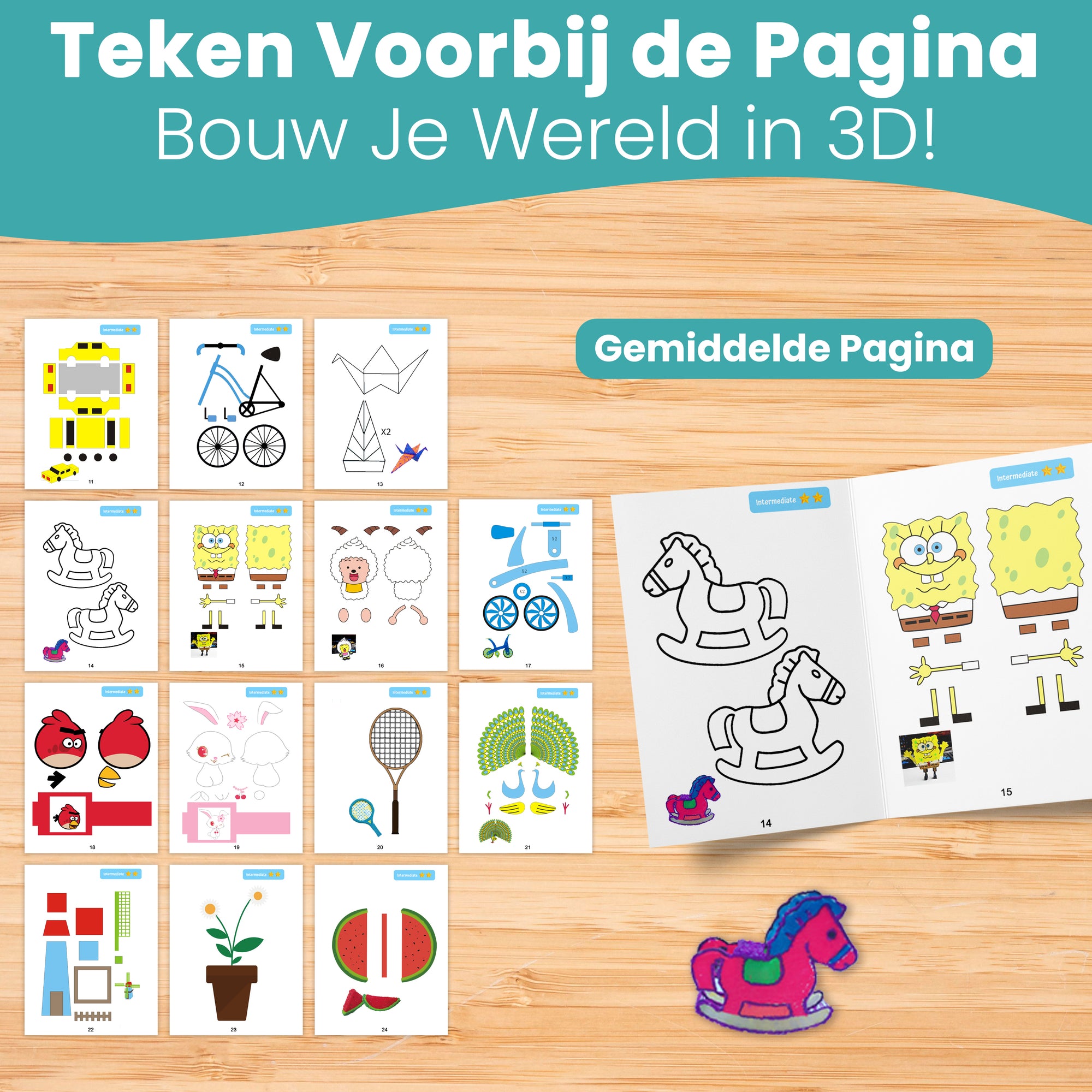 Kniha pro kreslení 3D perem XXL - 40 šablon