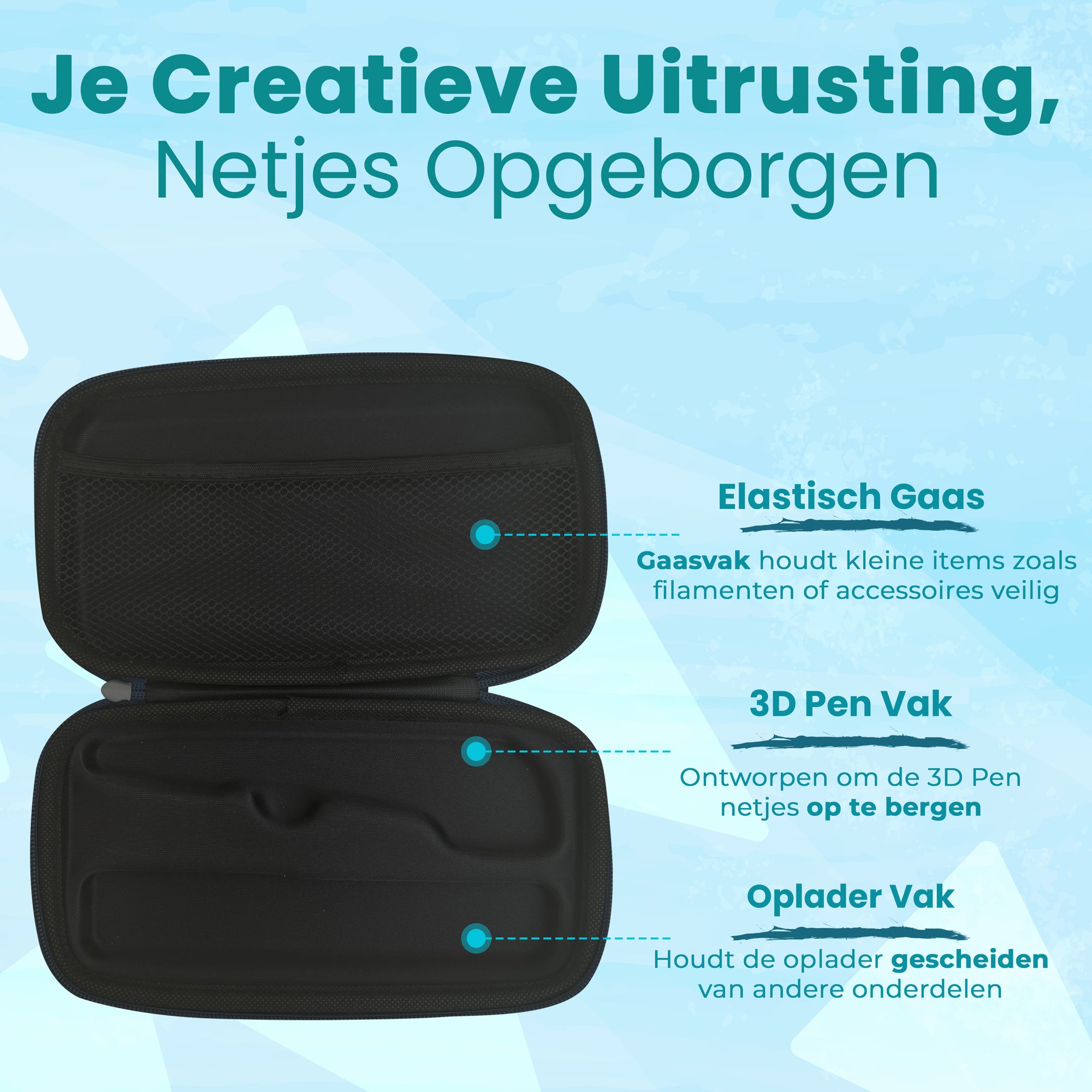 3D Pen Opbergkoffer - Zwart