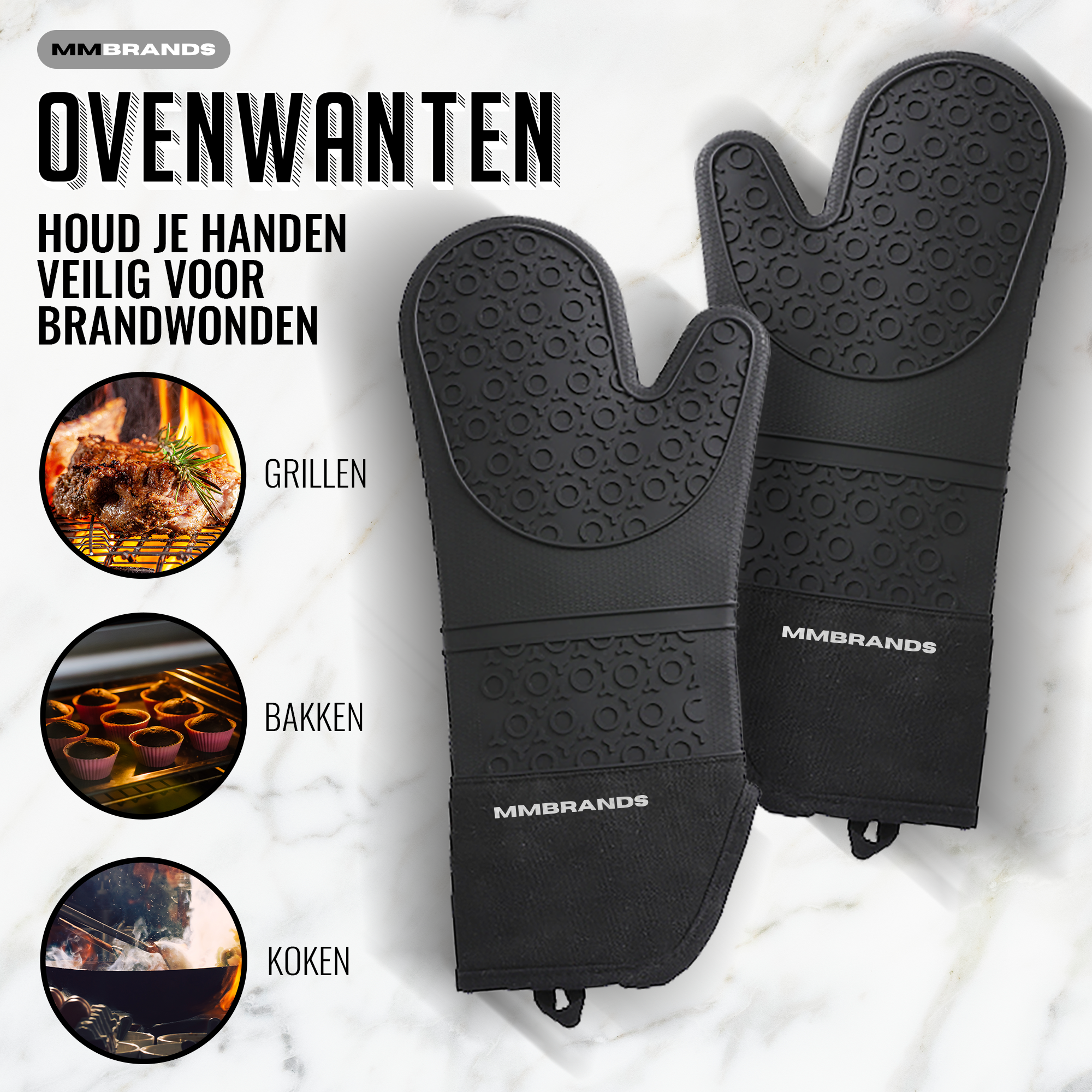 Ovenwanten - Extra Lang - 2 Stuks