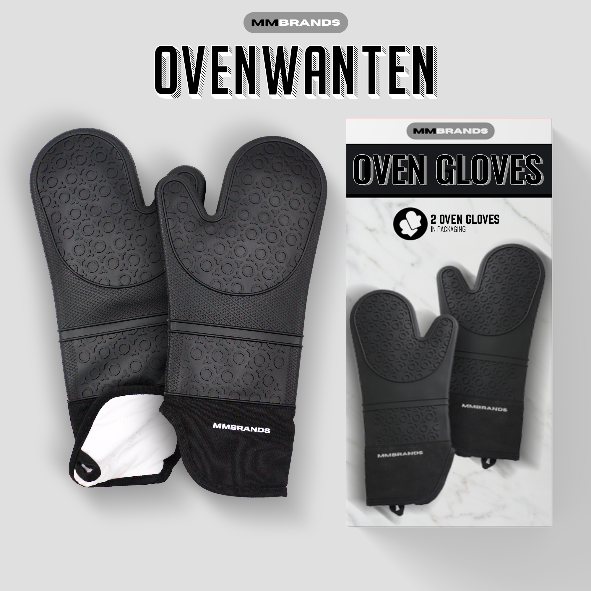 Ofenhandschuhe – Extra lang – 2 Stück