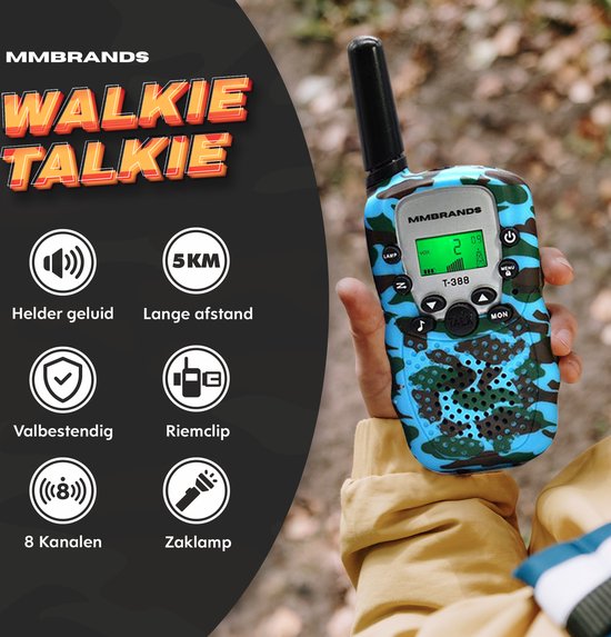 Walkie Talkie Set für Kinder – 3-teilig – Grün, Blau und Gelb